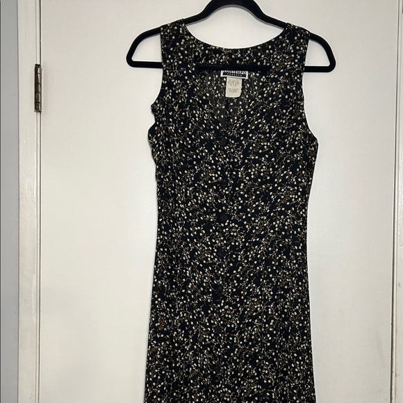 Contempo Dresses & Skirts - Vtg Y2K Contempo Casuals Sheer Floral Sleeveless Maxi Dress Size 5